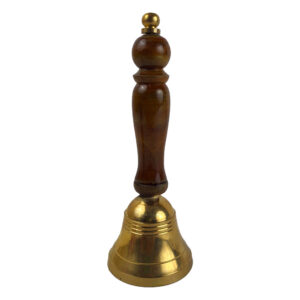 Brass Plain Bell With Wooden Handle